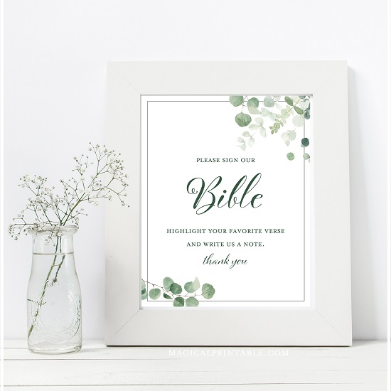 Eucalyptus Greenery Table Signs – Printabell • Express