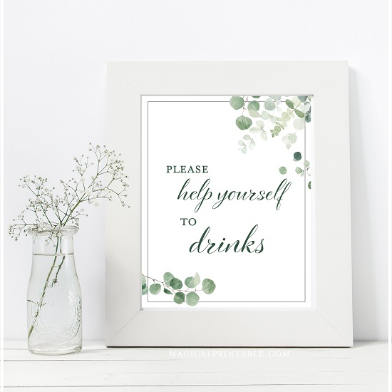 Eucalyptus Greenery Table Signs – Printabell • Express