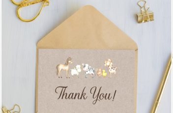 Farm Animals Thank You Cards