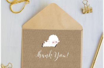 Lamb Baby Shower Thank You cards