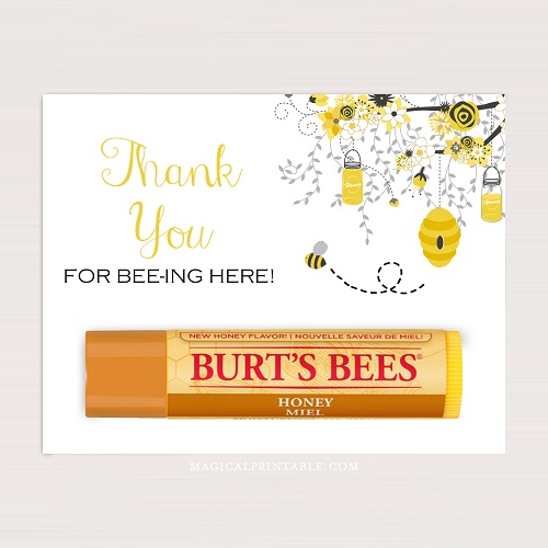 thank you for bee-ing here burts bees chapstick lipbalm tags