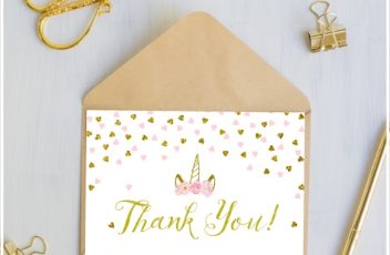 Unicorn Thank You cards