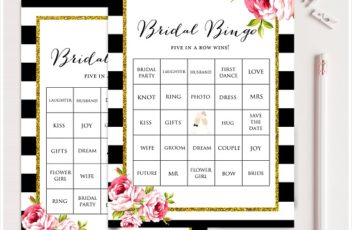 bridal shower prefilled bingo cards