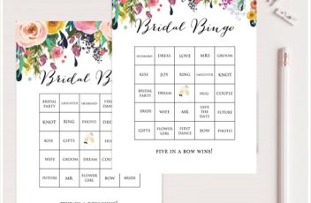 garden prefilled bridal shower bingo