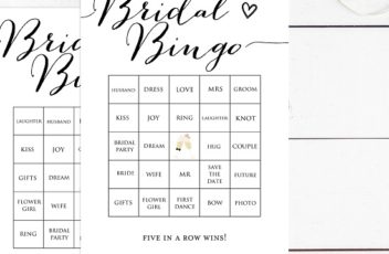 Bridal Shower Prefilled Bingo Cards