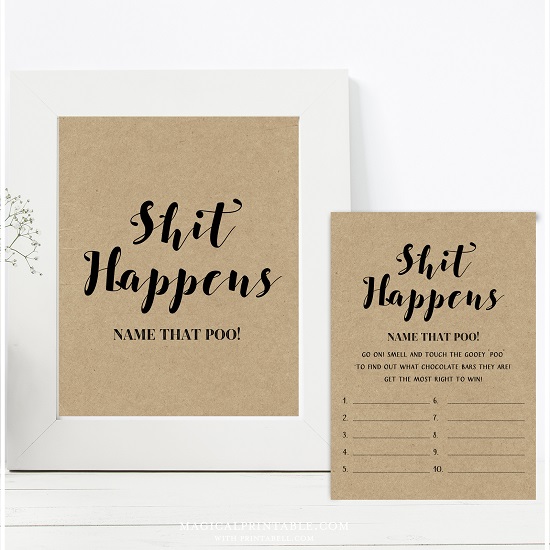 Shit Happens Baby Shower Game – Printabell • Express