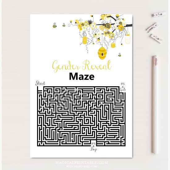 gender reveal maze game