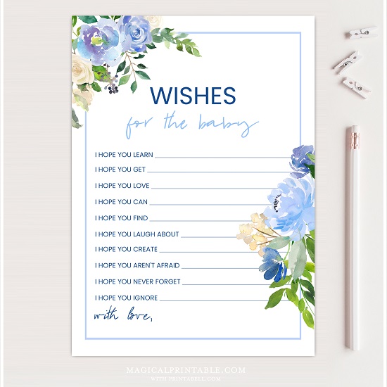 TLC707-wishes-for-baby-card-boy-blue-florals-baby-shower-game