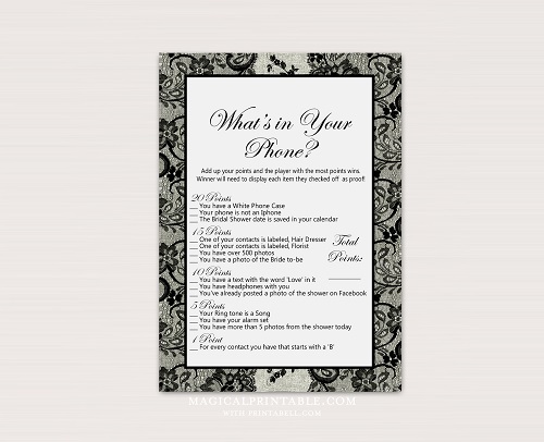 BS18-whats-in-your-phone-black-lace-bridal-shower-games