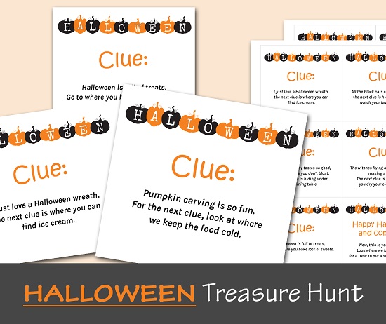 halloween treasure hunt clue games