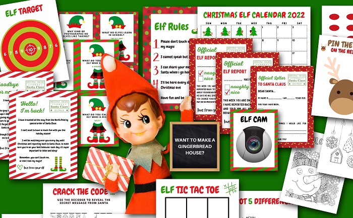 elf kit with jokes and letters to santa