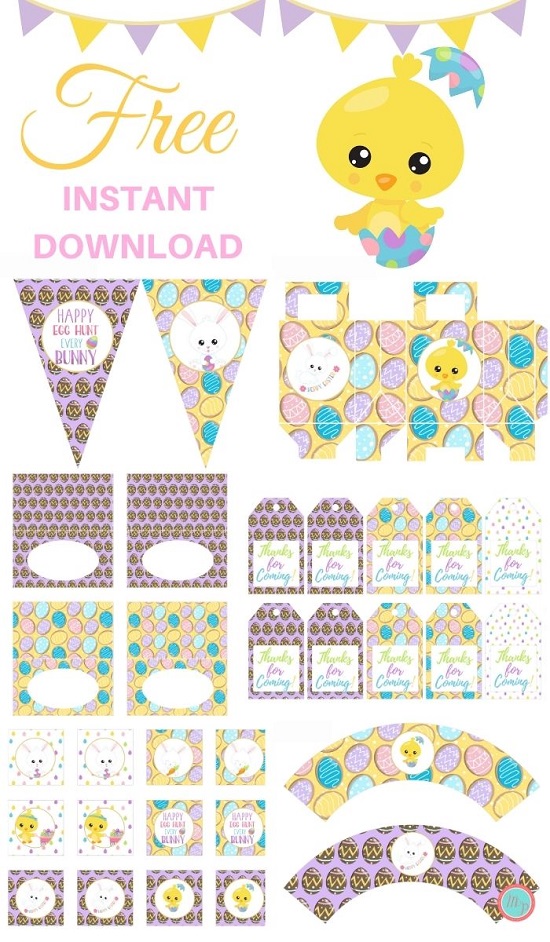 FREE Colorful Easter Party Printable Template – Printabell • Express