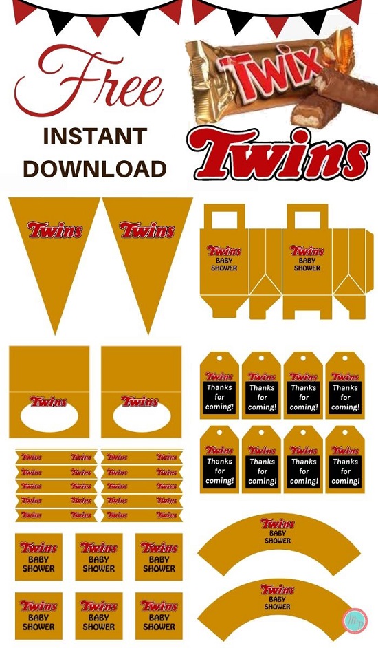 Free TWIX TWINS Baby Shower Printable