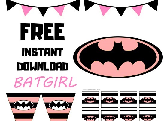 Free Pink Batgirl Party Printable – Batgirl Baby Shower – Printabell ...