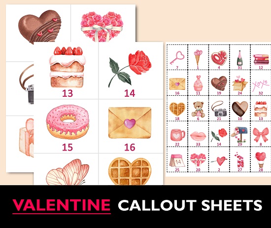 valentine day bingo cards printable download
