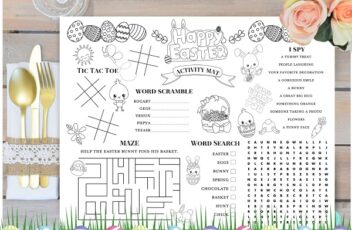 Easter Kids Activity Mat Coloring