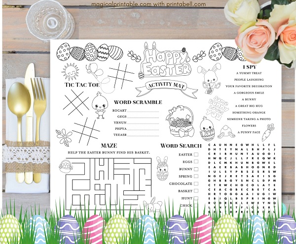 Easter Kids Activity Mat Coloring