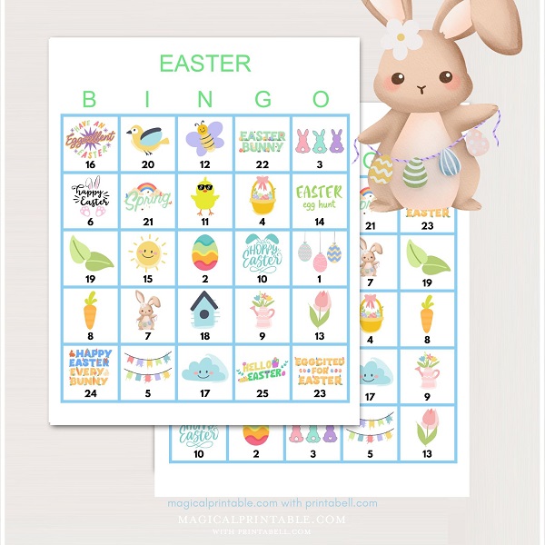 Printable Spring Easter Bingo Cards