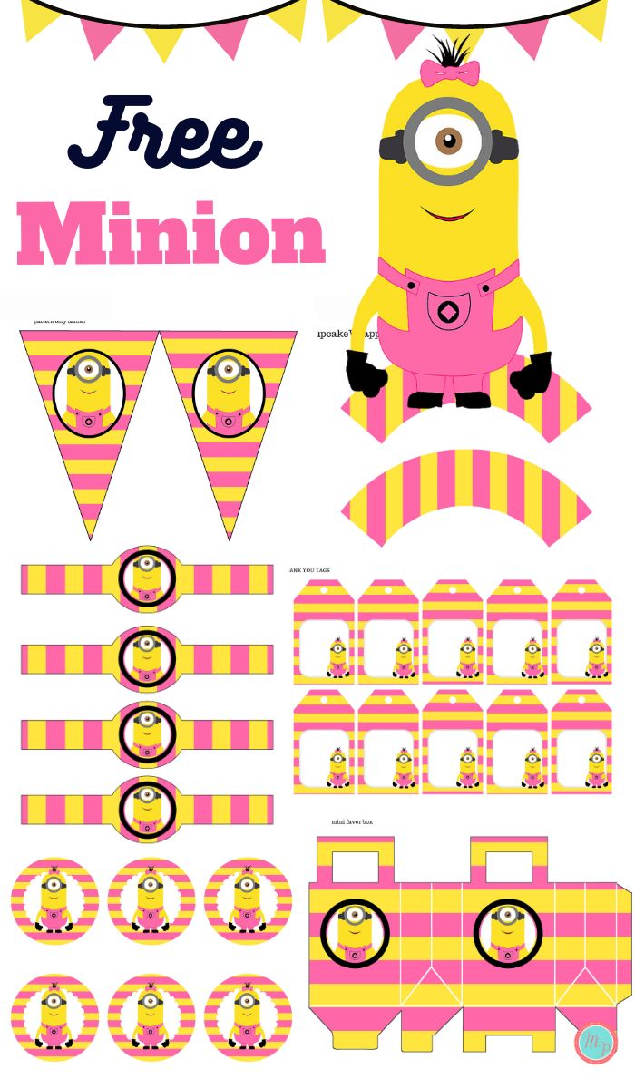 Free-Pink-Minion-Party-Printable