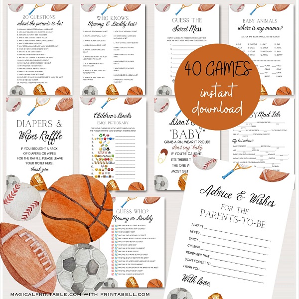 All Star Baby Shower Games