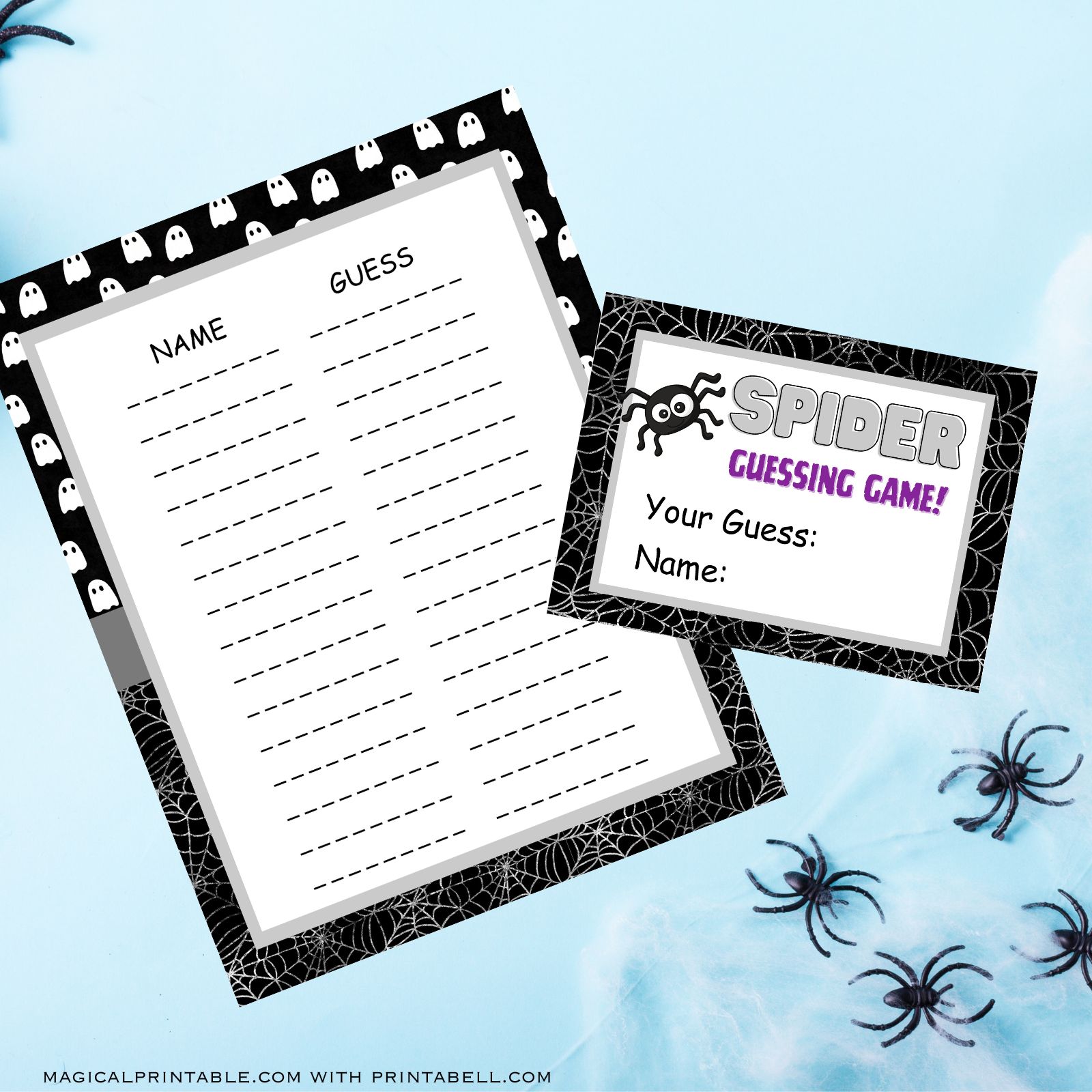 Halloween Spider Guessing Game printable