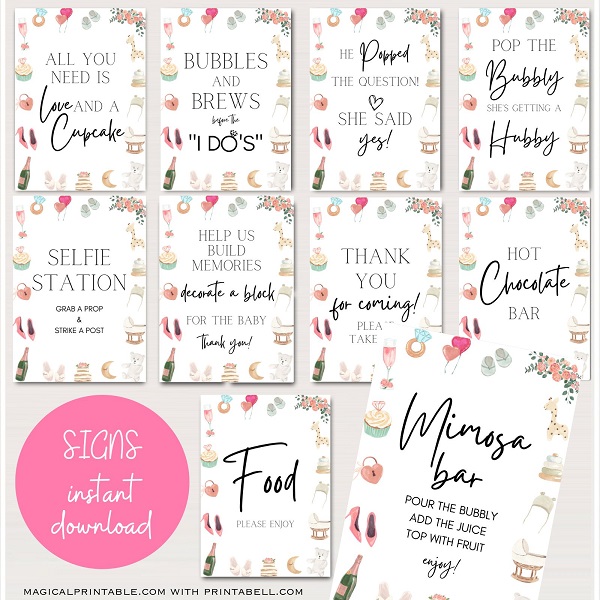 Combined Baby Shower and Bridal Shower Games Printabell • Express