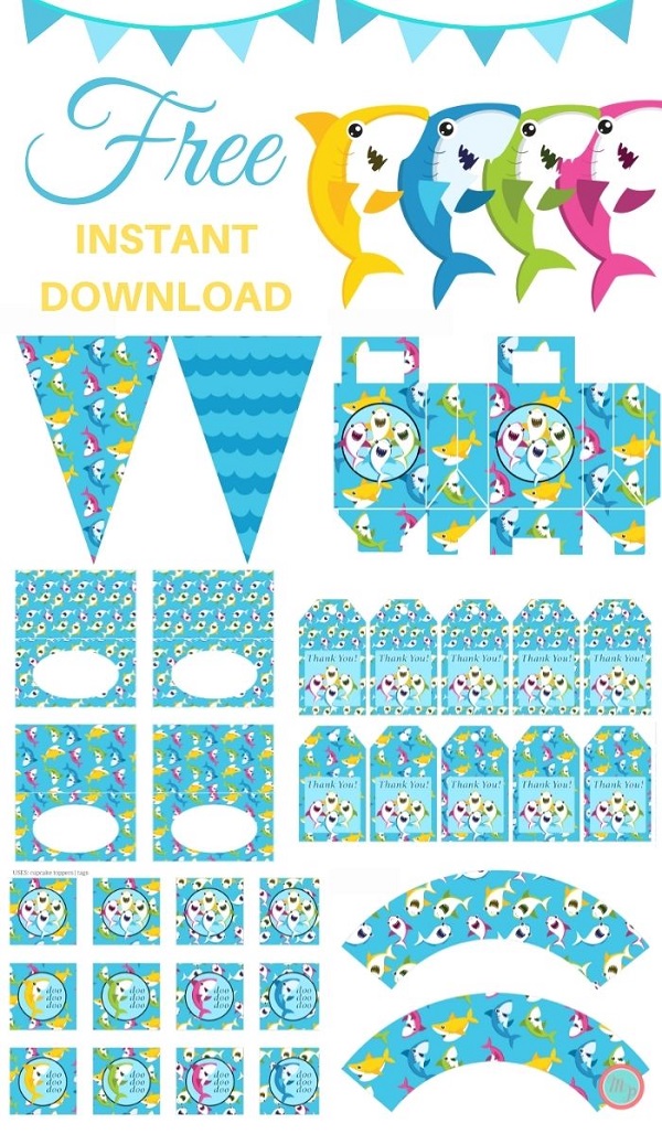 FREE Baby Shark Party Printable Template