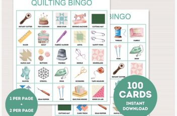 aqua quilting bingo cards