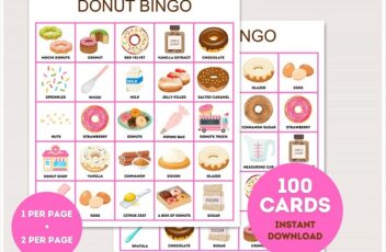 donut bingo cards printable