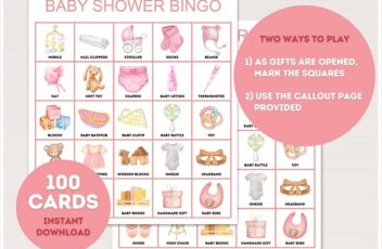 girl baby shower gift bingo cards