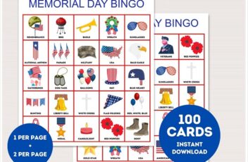 memorial day bingo cards - Patriotic Bingo Cards
