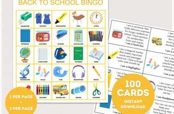 printable back to school bingo cards