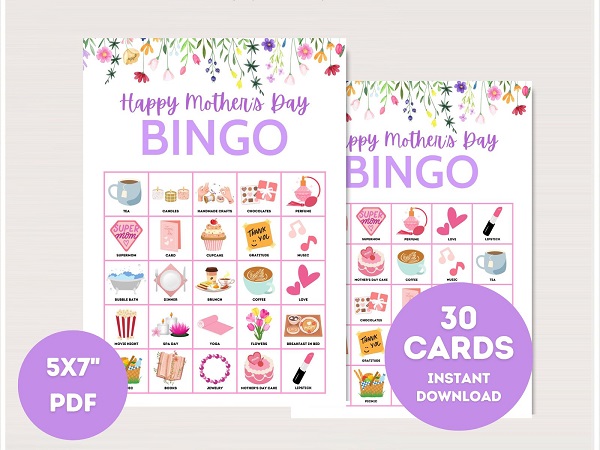 printable floral mothers day bingo cards 6