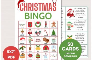printable kids christmas bingo cards with pictures