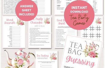 printable tea party games for kids and adults