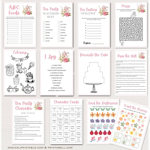 Printable Tea Party Games – Printabell • Express